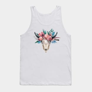 Animal Skull with flower crown Tank Top